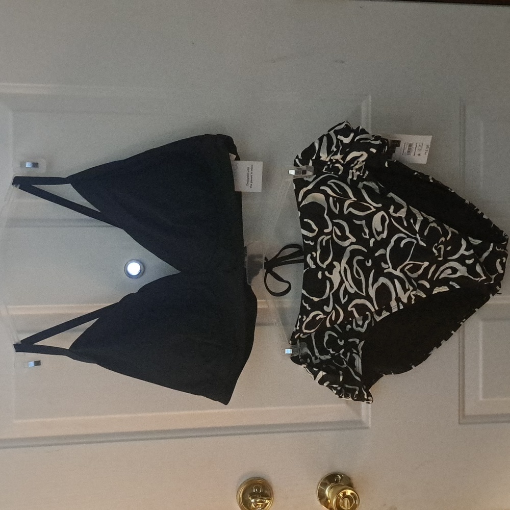 Plus size bikini 3XL (24w-26w) 2pc Black & White NEW
